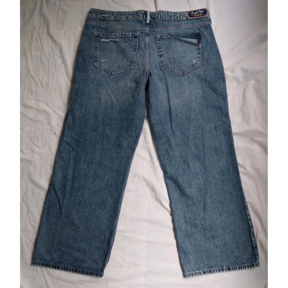 Hollister Low-Rise Baggy Jeans Blue Med Wash Wide Leg Boho Preppy Women's 16 33 - Picture 13 of 16